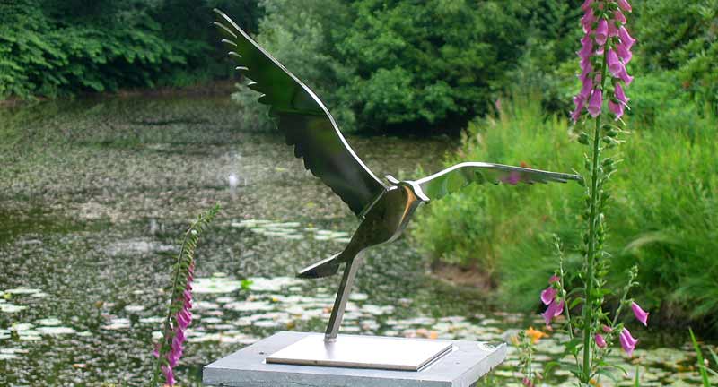 Tenen eetpatroon Controle Tuinbeeld vogel - kievit - RVS tuinbeelden